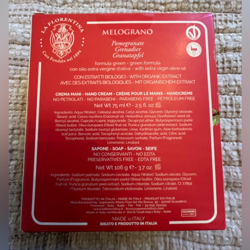 🧴La Fiorentina Pomegranate Hand Care Set - Picture 2 of 2